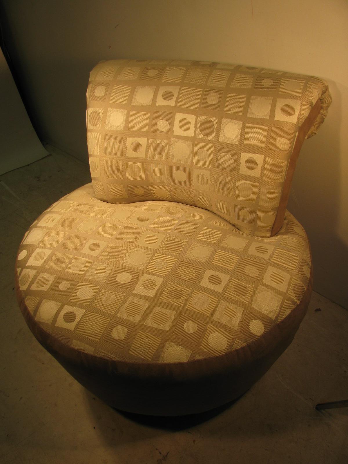 Ultrasuede Pair of Mid-Century Modern Swivel Chairs by Weiman