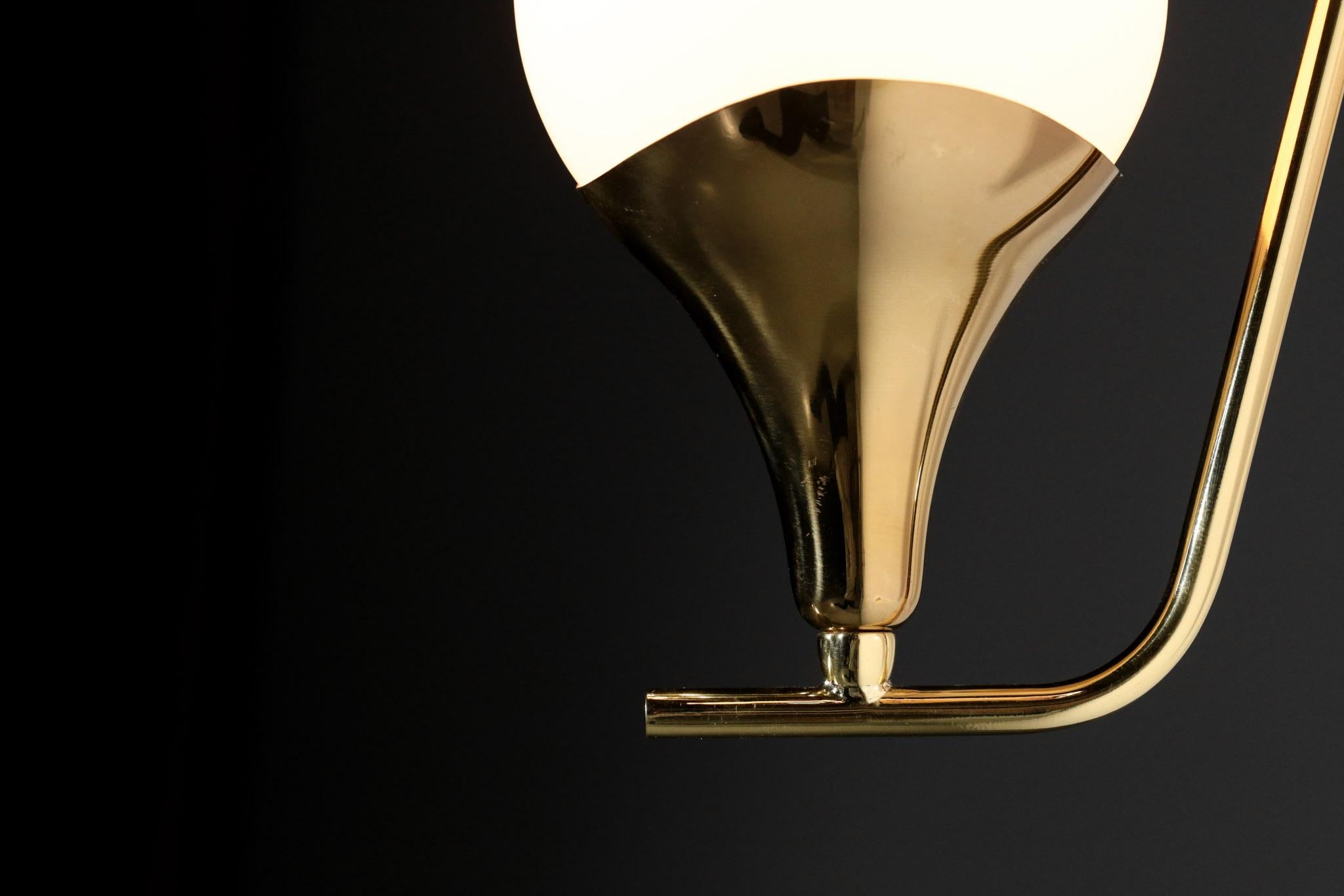 Brass Pair of Modern Wall Light in the Style of Gino Sarfatti, Italian Design For Sale
