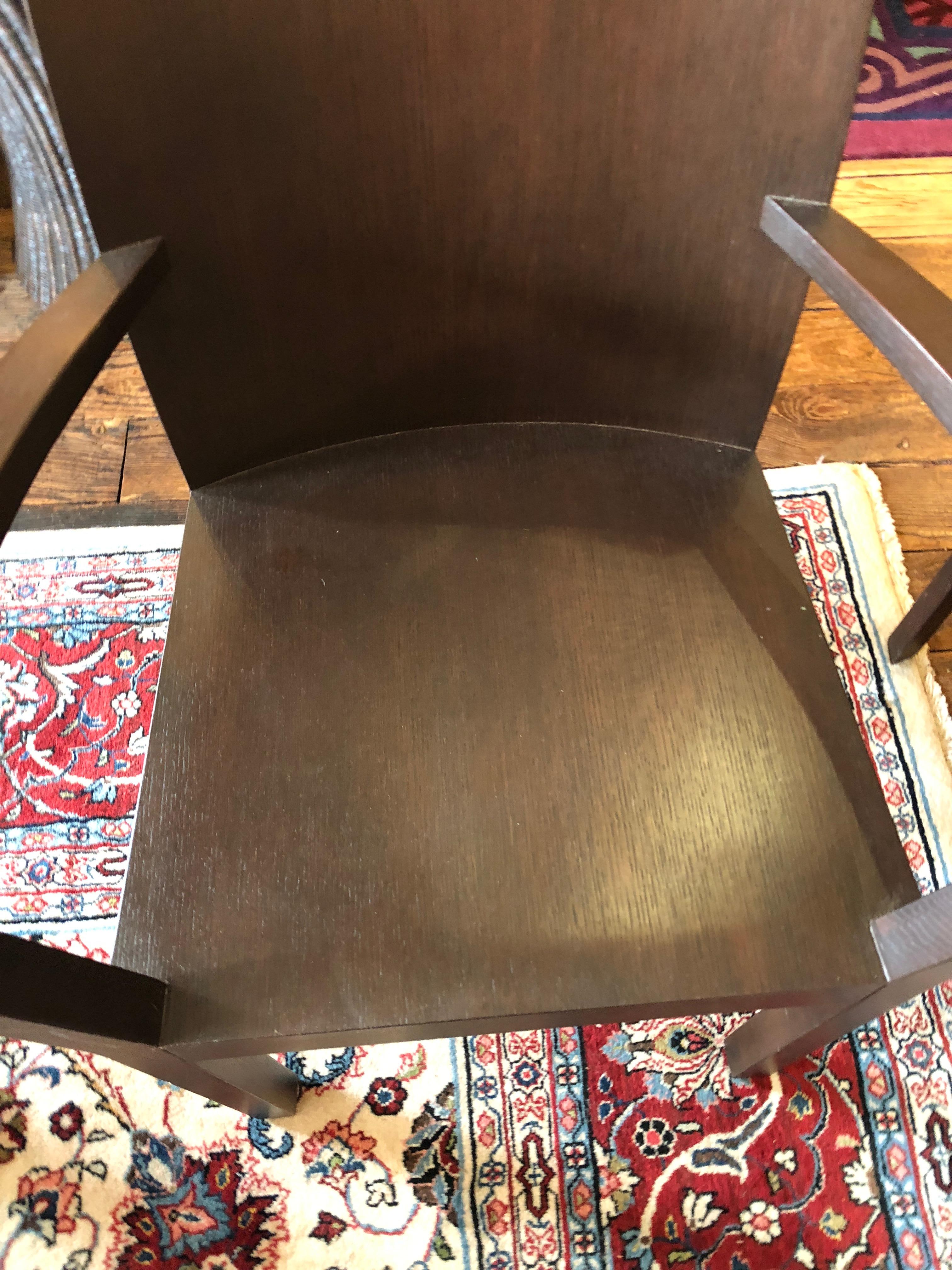 Contemporary Pair of Modern Walnut Bulthaup Armchairs