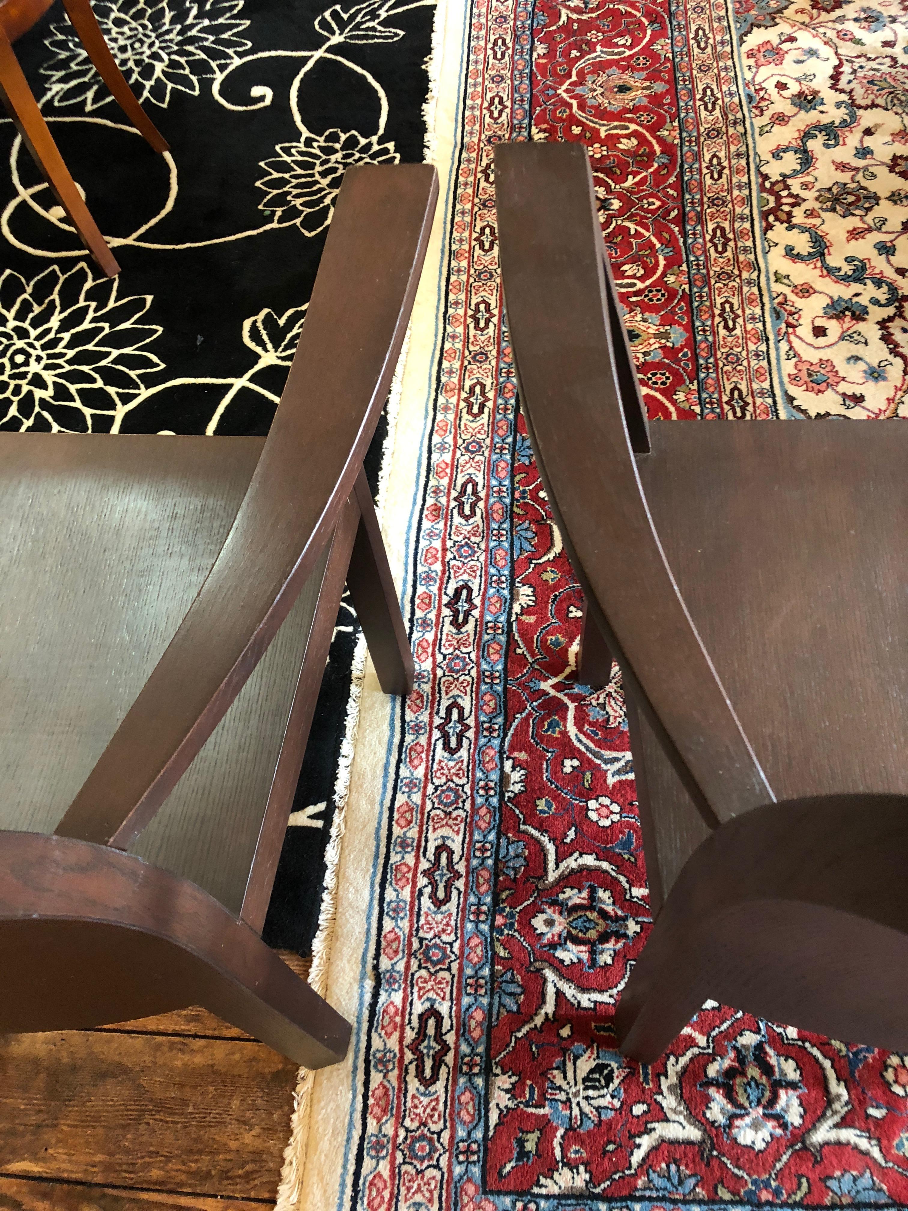 Pair of Modern Walnut Bulthaup Armchairs 1