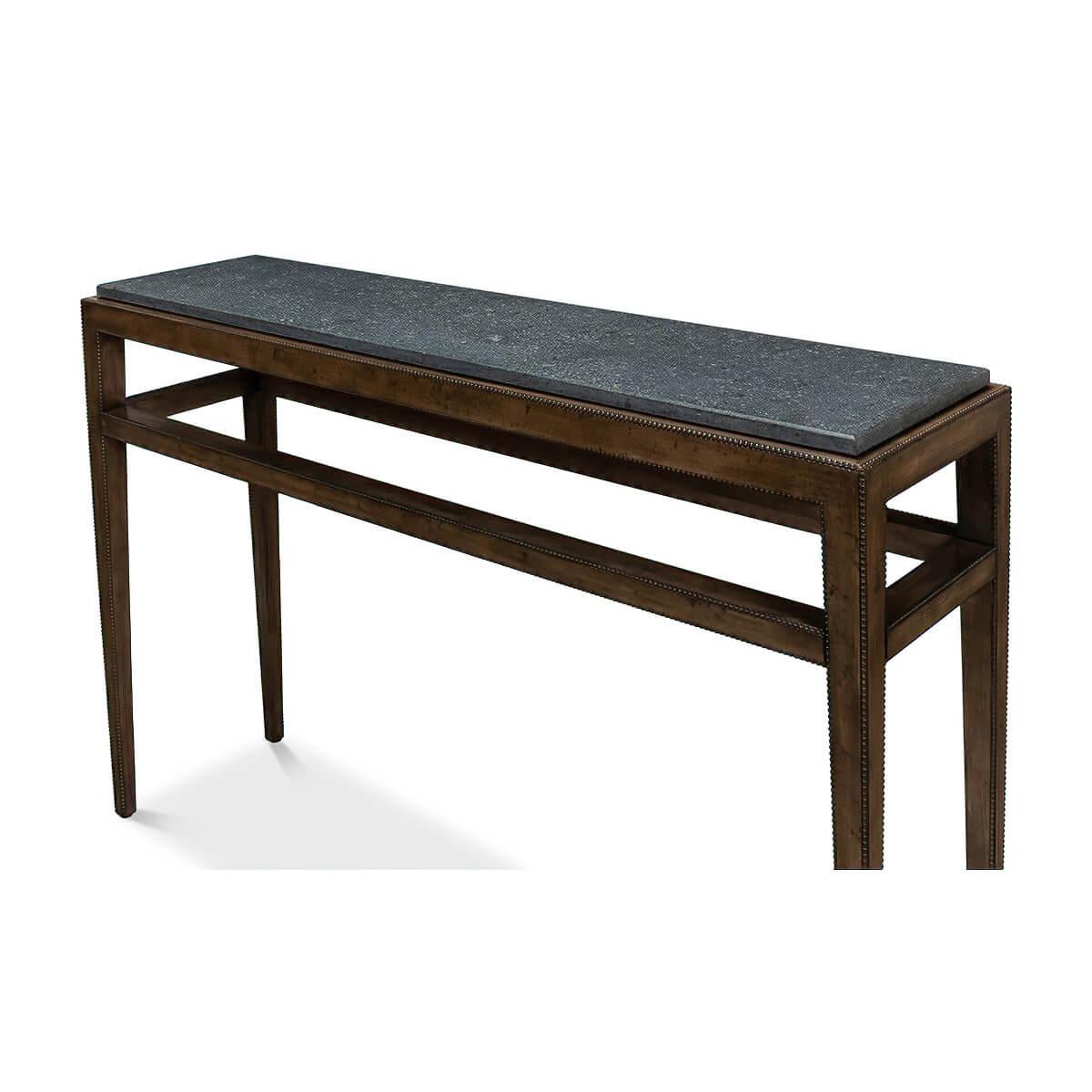 Contemporary Pair of Modern Walnut Console Tables