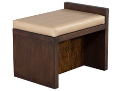 Pair of Modern Walnut Leather Benches