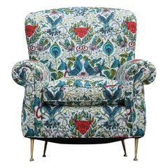 Pair of Modern Whimsical Animalia Italian Lounge Chairs with Brass Legs