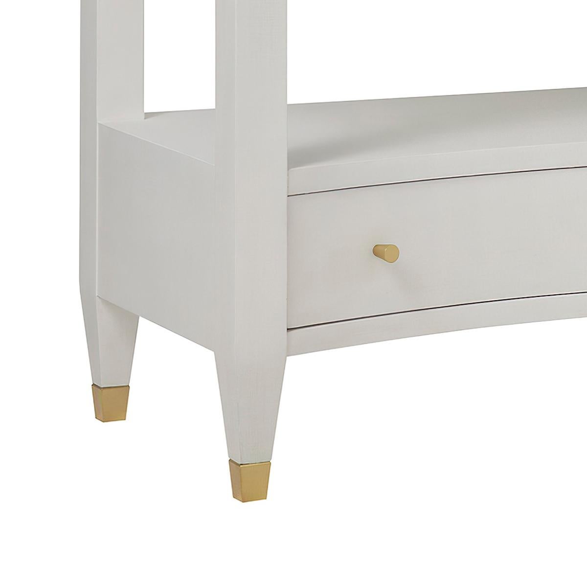 Pair of Modern White Painted Nightstands In New Condition For Sale In Westwood, NJ