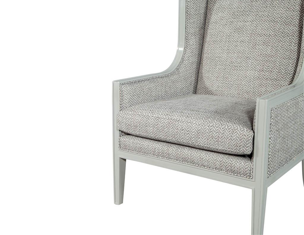 Pair of Modern Wing Chairs in Designer Grey by Carrocel 4