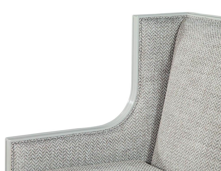 Pair of Modern Wing Chairs in Designer Grey by Carrocel For Sale 6