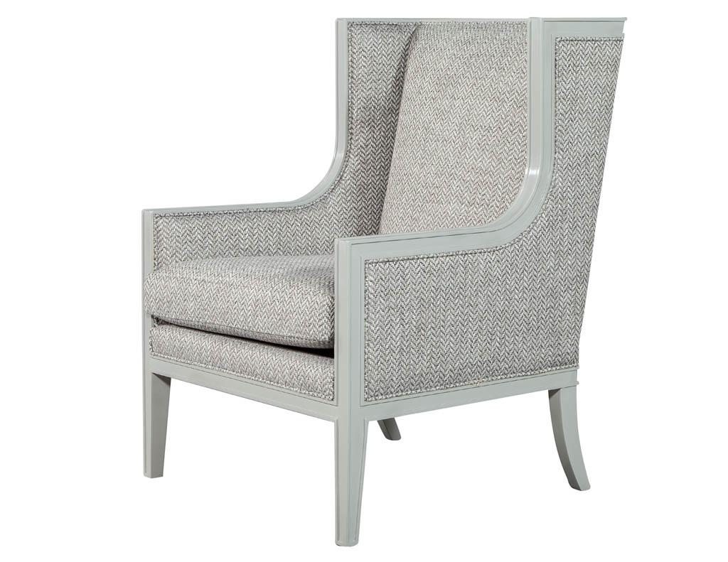 Canadian Pair of Modern Wing Chairs in Designer Grey by Carrocel