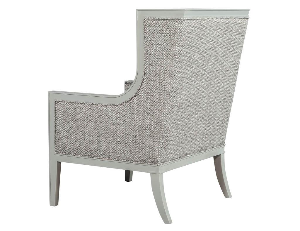 Pair of Modern Wing Chairs in Designer Grey by Carrocel In New Condition In North York, ON