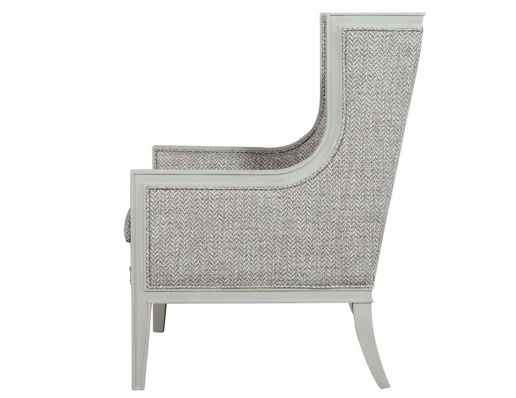 Pair of Modern Wing Chairs in Designer Grey by Carrocel 1