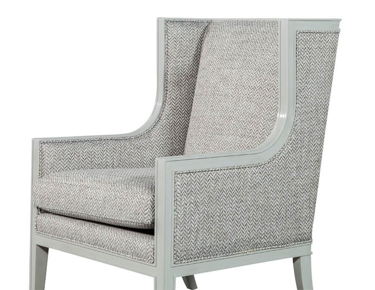 Pair of Modern Wing Chairs in Designer Grey by Carrocel For Sale 2