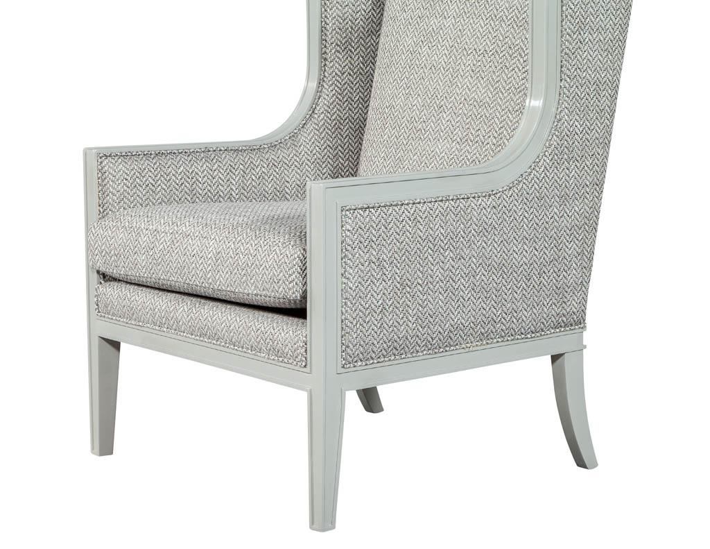 Pair of Modern Wing Chairs in Designer Grey by Carrocel 3