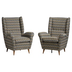 Pair of Modern Wingback Chairs, Italy circa 1950