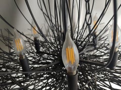 Pair of Modern Steel Wire Adirondack Twig Like Chandeliers C1985