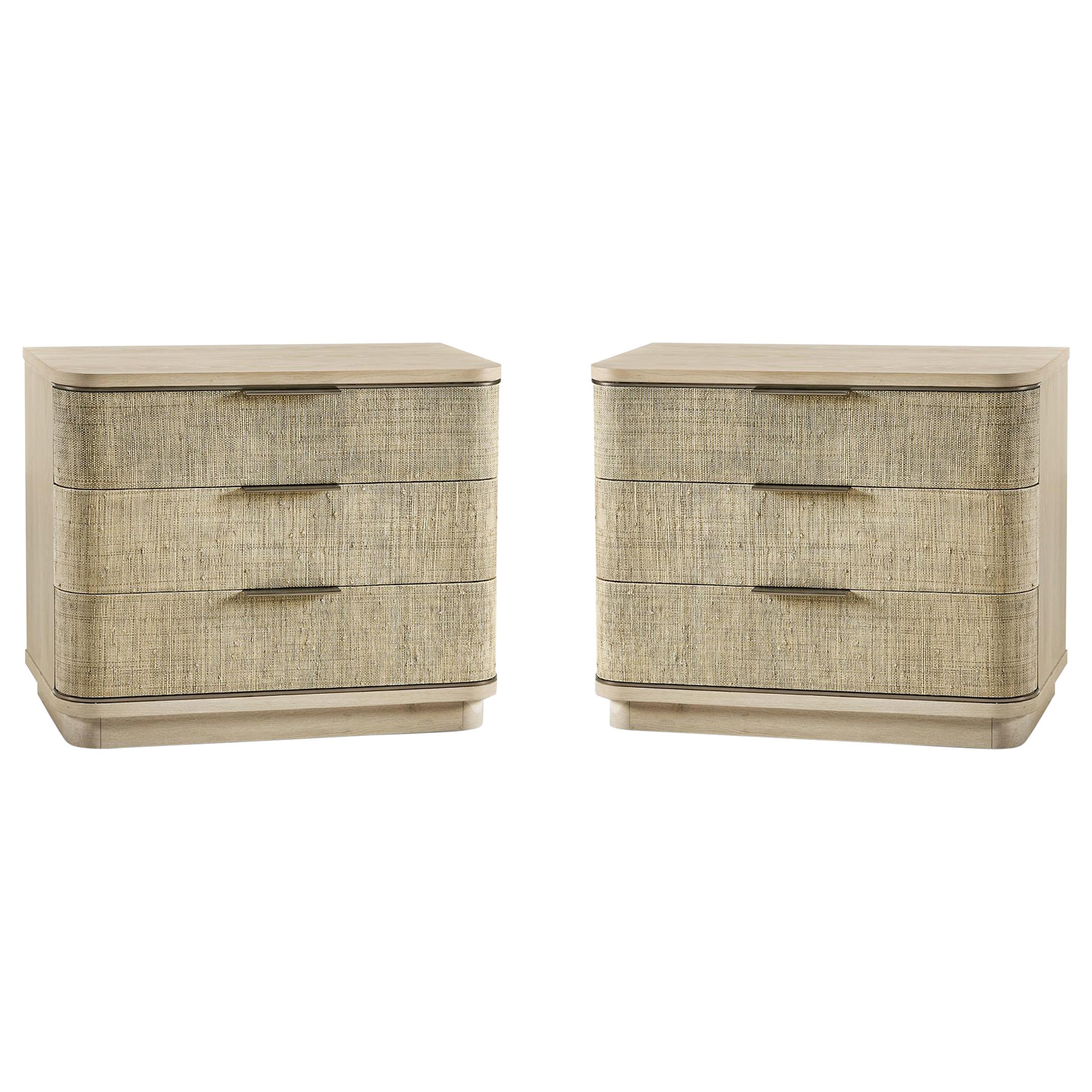 Pair of Modern Woven Nightstands