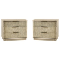Pair of Modern Woven Nightstands