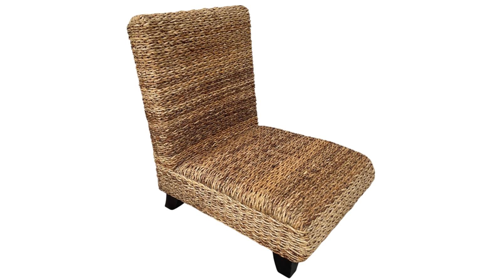Pair Of Modern Woven Wicker Slipper Chairs For Sale 1
