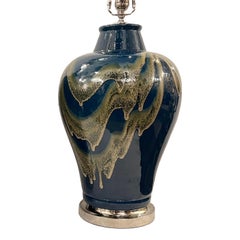 Pair of Moderne Blue Lamps