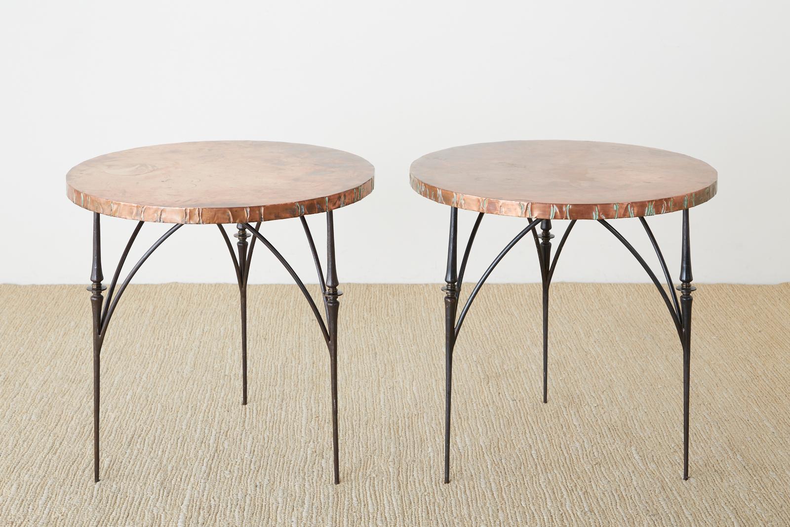 American Pair of Moderne Copper Top Centre or Dining Tables