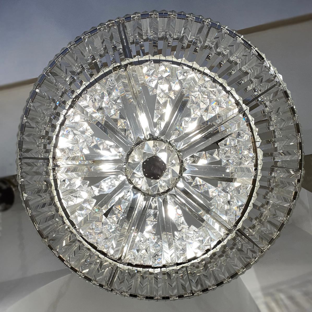 Pair of Moderne Crystal Light Fixtures, Sold Individually For Sale 1