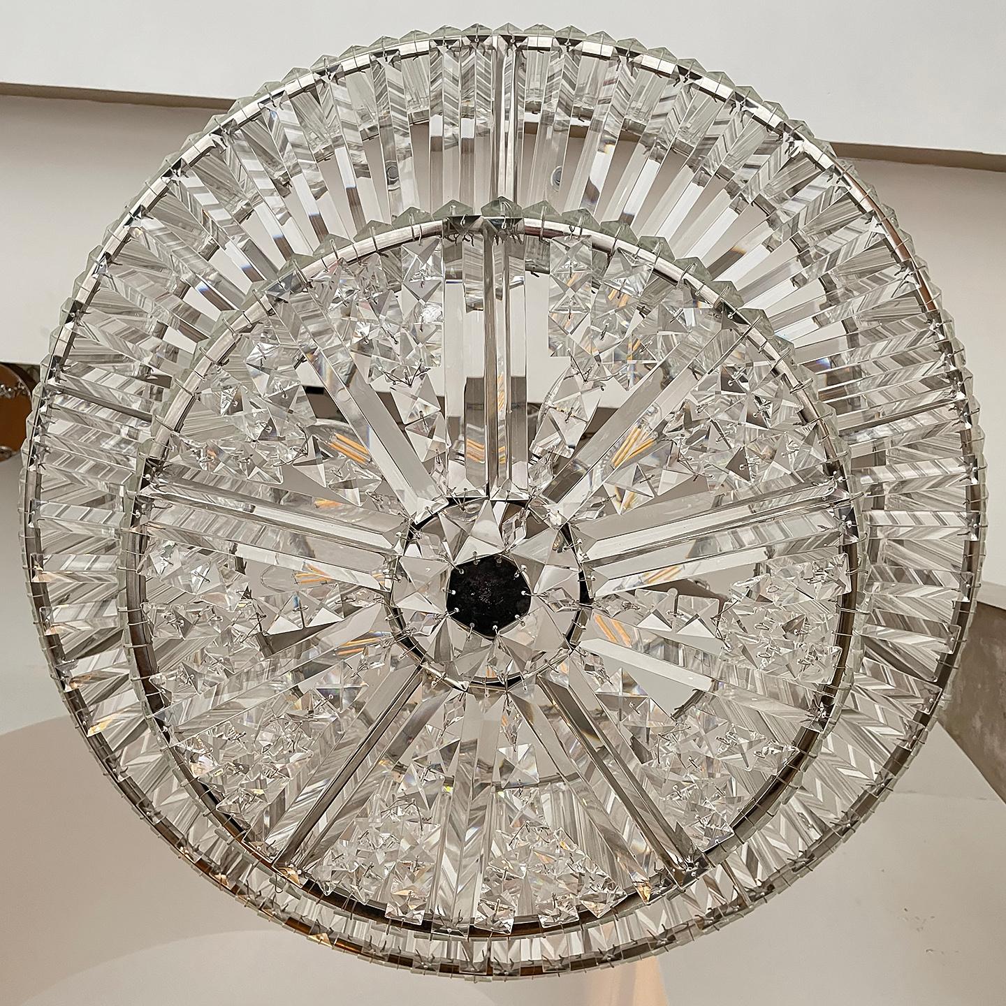 Pair of Moderne Crystal Light Fixtures, Sold Individually For Sale 3