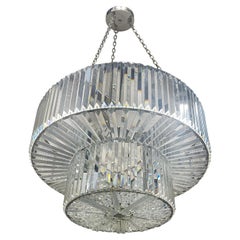 Vintage Pair of Moderne Crystal Light Fixtures, Sold Individually