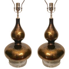 Pair of Moderne Glass Lamps