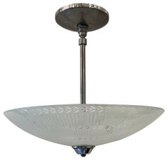 Pair of Moderne Glass Light Fixtures, Sold Individually