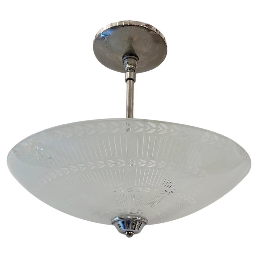Pair of Moderne Glass Light Fixtures, Sold Individually