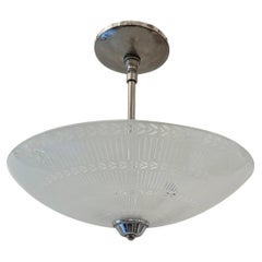 Pair of Moderne Glass Light Fixtures, Sold Individually
