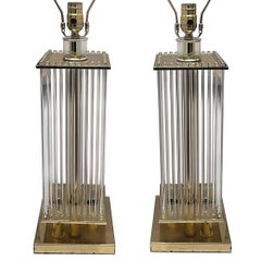 Pair of Moderne Glass Rods Lamps