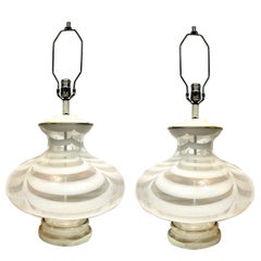 Pair of Moderne Glass Table Lamps