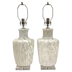 Pair of Moderne Italian Glass Table Lamps