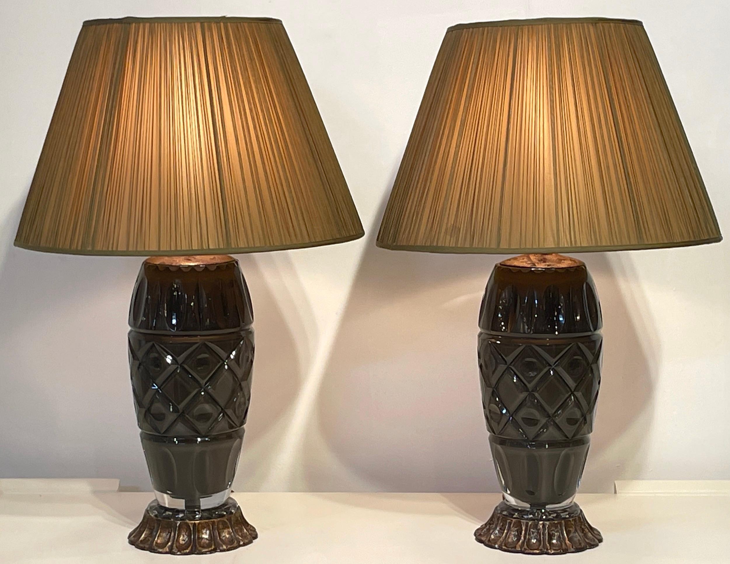 vintage lead crystal lamps