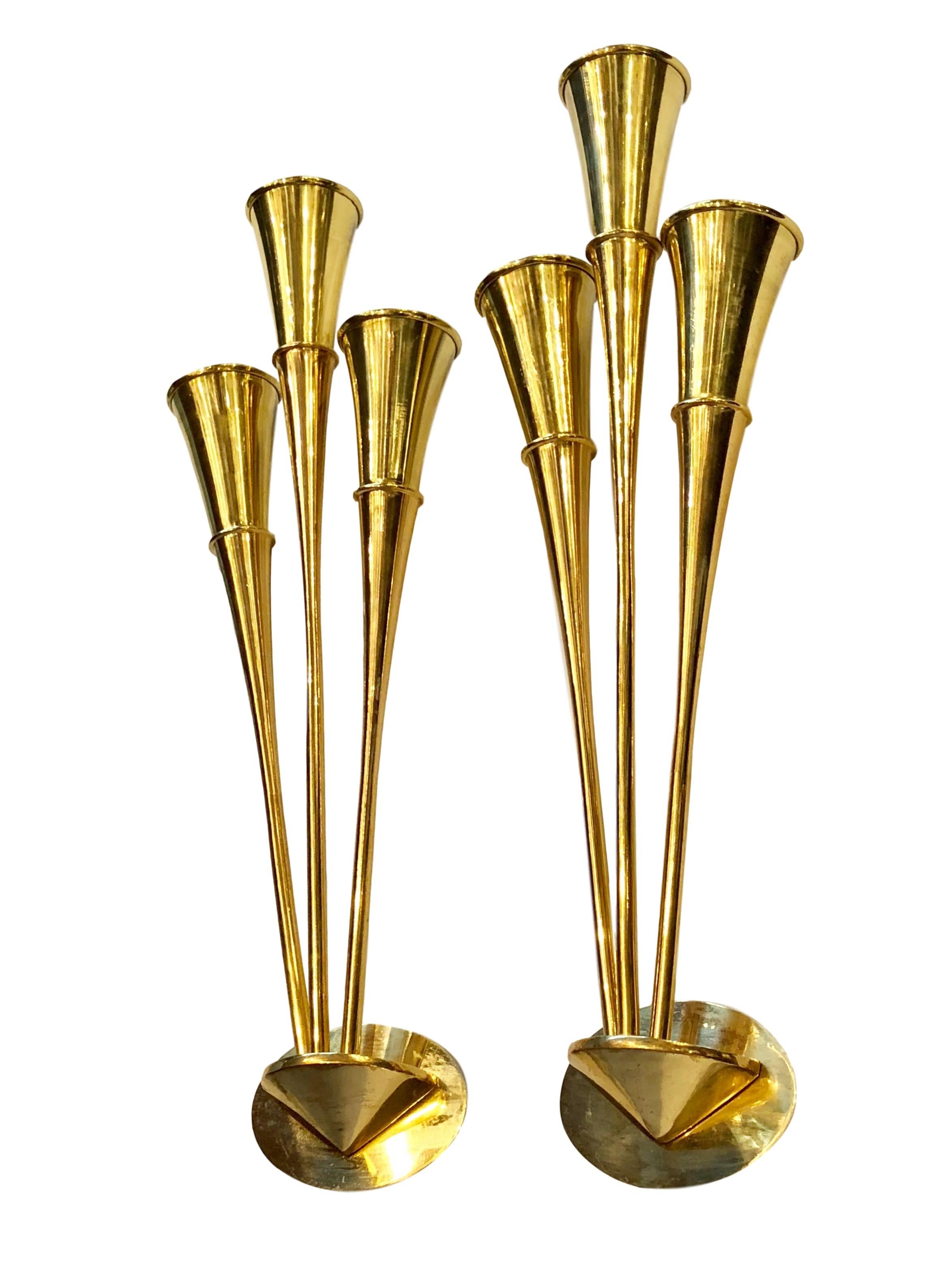 Mid-20th Century Pair of Moderne Sconces For Sale
