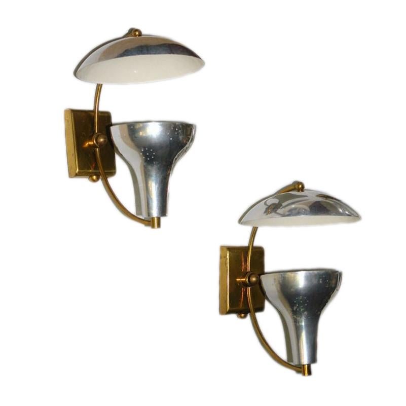 Pair of Moderne Sconces In Good Condition For Sale In New York, NY