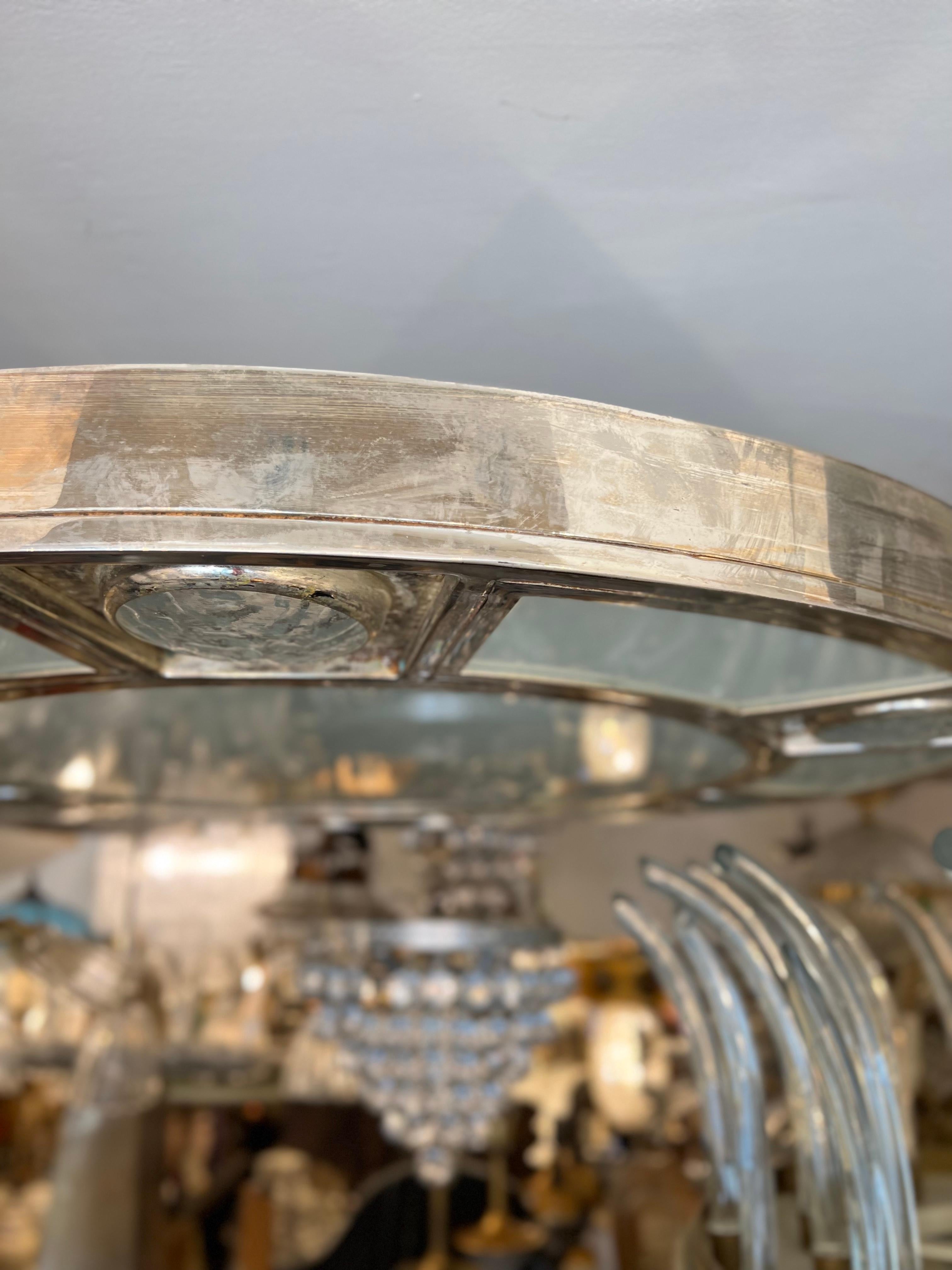 Moderne Silver Plated Light Fixture For Sale 2