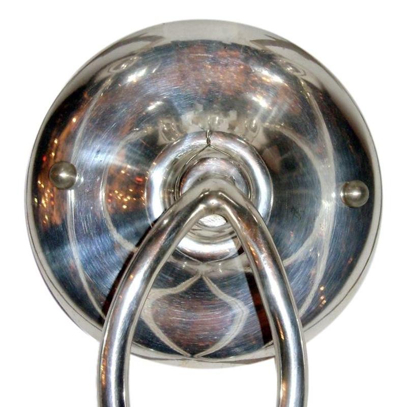 Coppia di lampade Moderne placcate in argento In condizioni buone in vendita a New York, NY