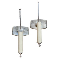 Pair of Moderne Silver Plated Sconces. 