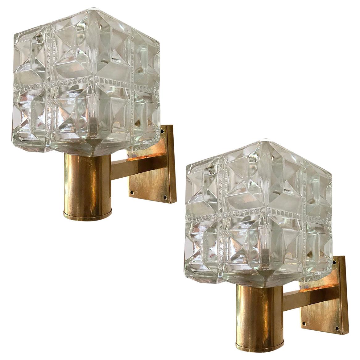 Pair of Moderne Style Bronze Sconces For Sale