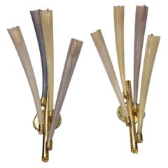 Pair of Moderne Style Glass Sconces