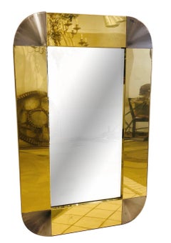 Pair of Moderne Style Metal Frame Mirrors
