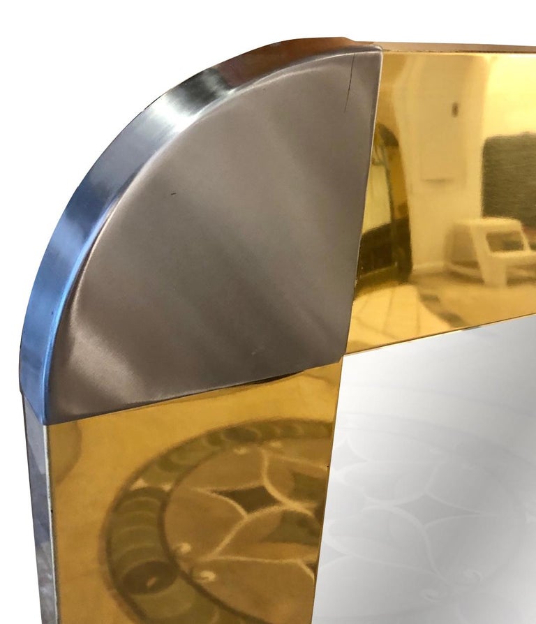 Pair of Moderne Style Metal Frame Mirrors For Sale at 1stDibs