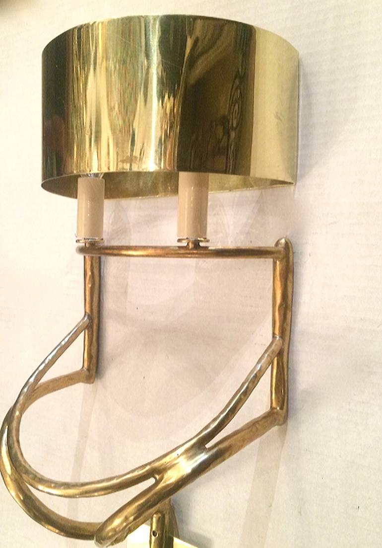 French Pair of Moderne Style Sconces For Sale