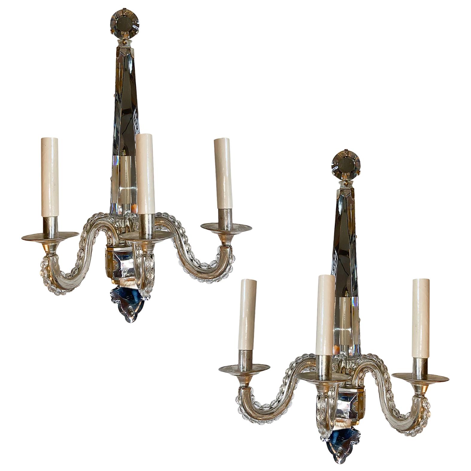 Coppia di lampade da sole placcate in argento in stile moderno