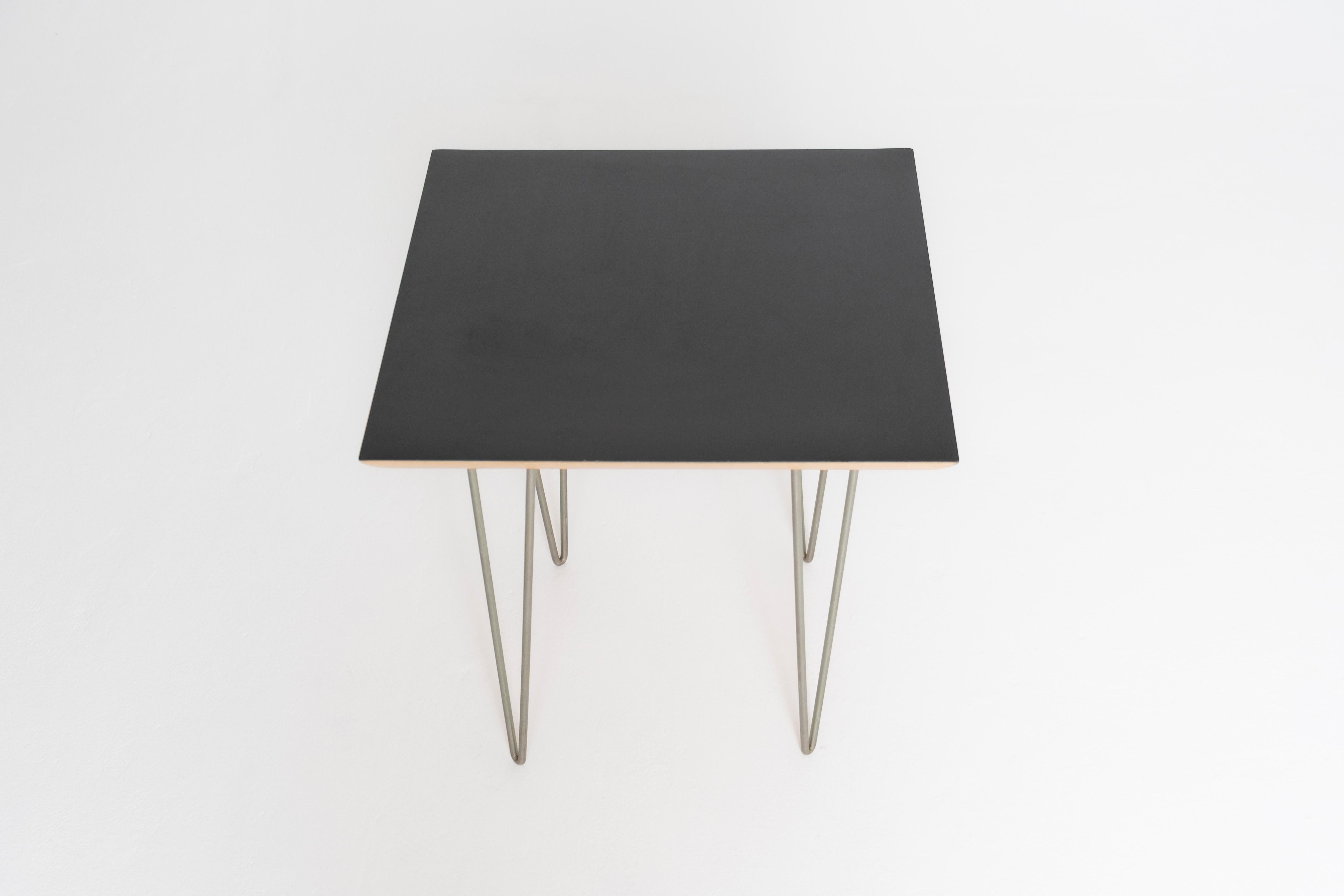 Pair of Modernica Case Study Side Tables with Black Laminate Tops & Hairpin Legs For Sale 2