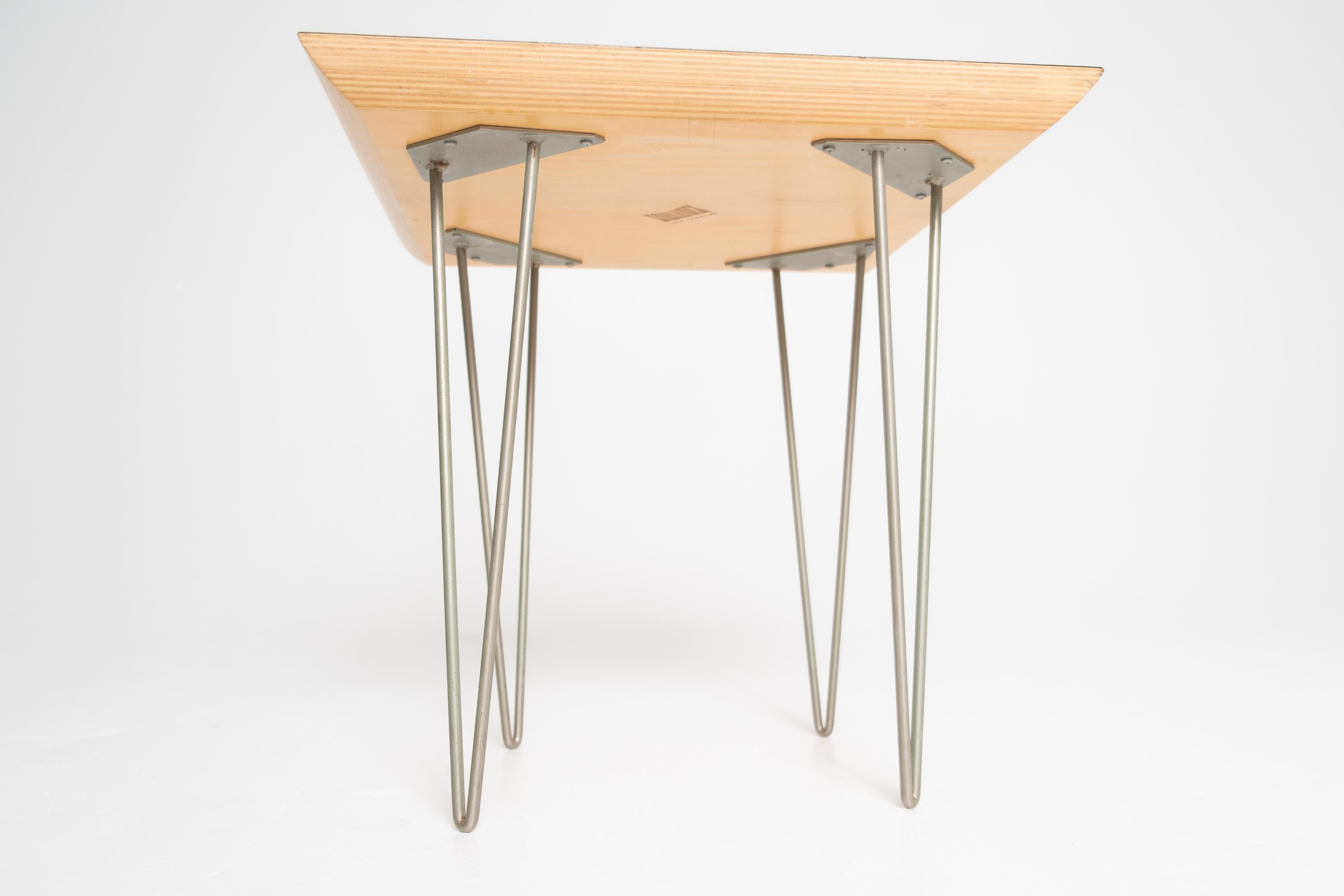 Pair of Modernica Case Study Side Tables with Black Laminate Tops & Hairpin Legs For Sale 3