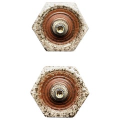 Pair of Modernist 1970s German Ceramic Fat Lava Wall Lights
