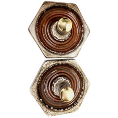 Pair of Modernist 1970s German Ceramic Fat Lava Wall Lights