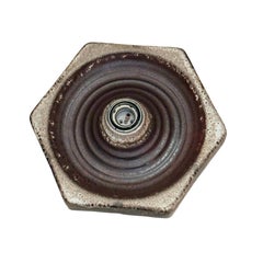 Pair of Modernist 1970s German Ceramic Fat Lava Wall Lights or Flush Mount