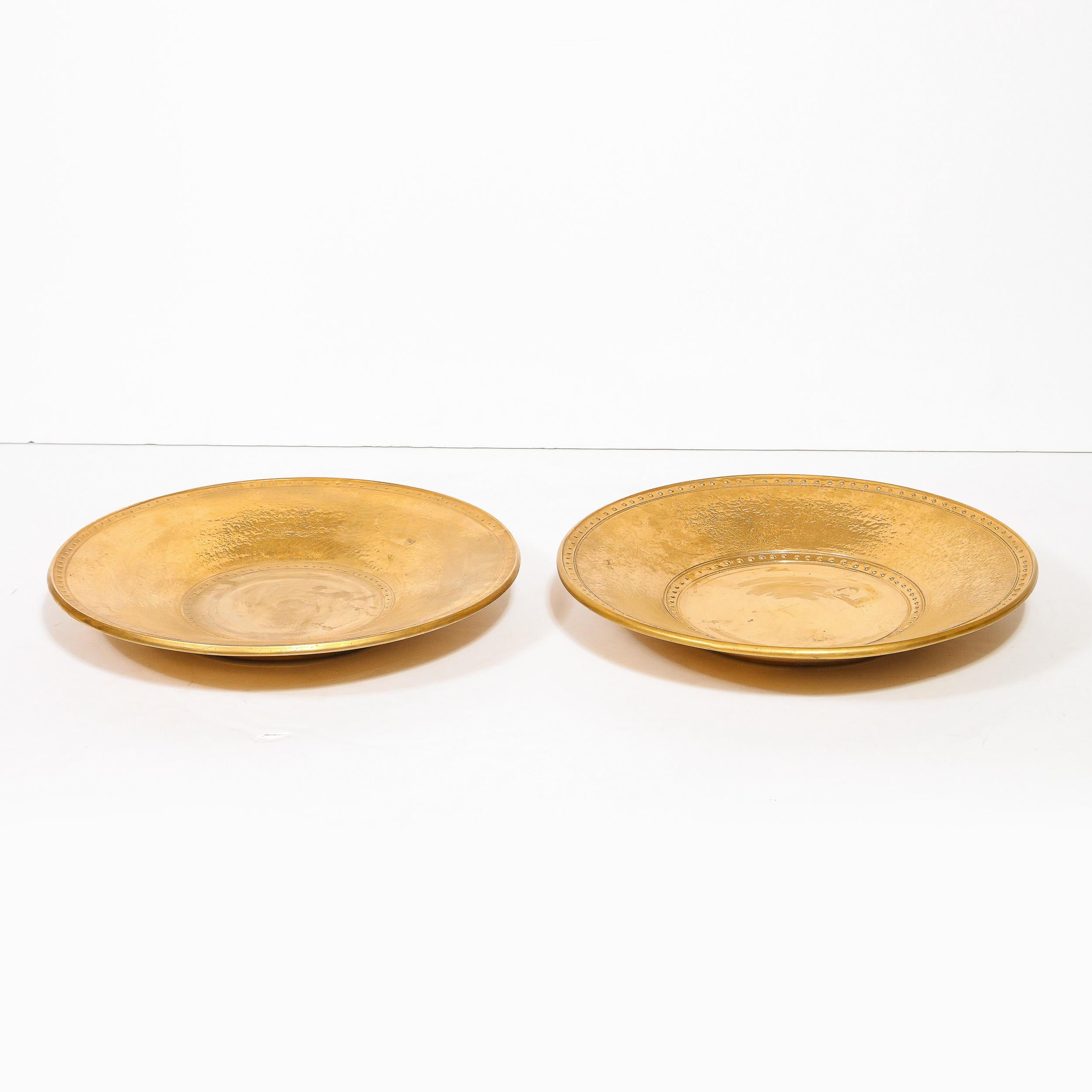 Pair of Modernist 24kt Gold Leaf Center Plates Signed Rondier by Lorin Marsh 9